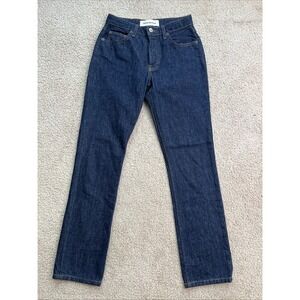Reformation Womens 24 Winona Mid Slim Blue Jean Dark Wash